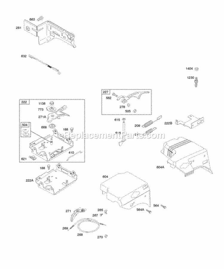 Controls Governor Spring Diagram and Parts List for  Briggs and Stratton Engine